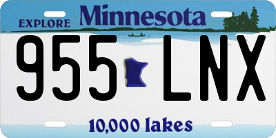 MN license plate 955LNX