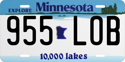 MN license plate 955LOB