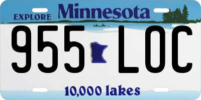 MN license plate 955LOC