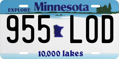 MN license plate 955LOD