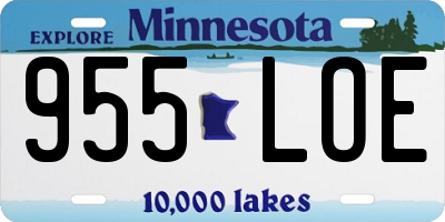 MN license plate 955LOE