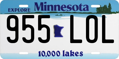 MN license plate 955LOL