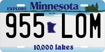 MN license plate 955LOM