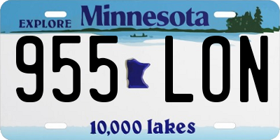 MN license plate 955LON