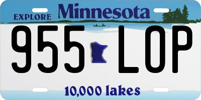 MN license plate 955LOP
