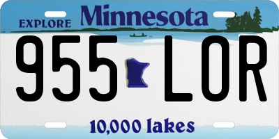 MN license plate 955LOR