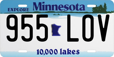 MN license plate 955LOV