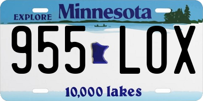 MN license plate 955LOX