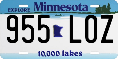 MN license plate 955LOZ