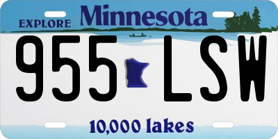 MN license plate 955LSW