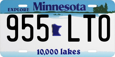 MN license plate 955LTO