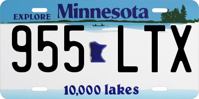 MN license plate 955LTX