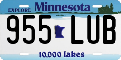 MN license plate 955LUB