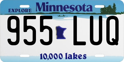 MN license plate 955LUQ