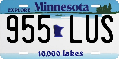 MN license plate 955LUS