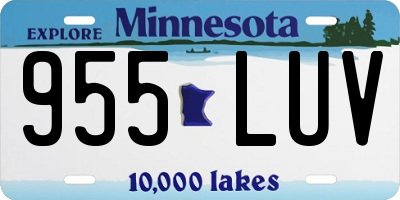 MN license plate 955LUV