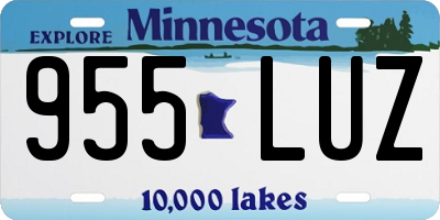 MN license plate 955LUZ