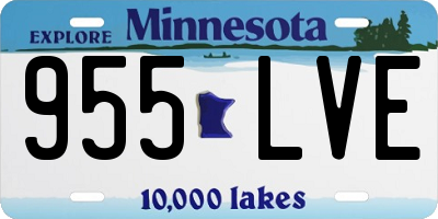 MN license plate 955LVE
