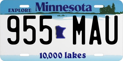 MN license plate 955MAU