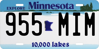 MN license plate 955MIM