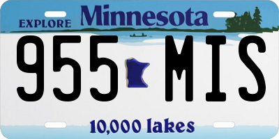 MN license plate 955MIS