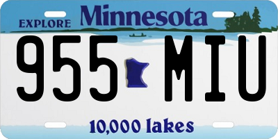 MN license plate 955MIU