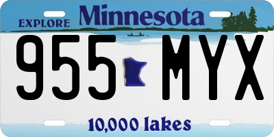 MN license plate 955MYX