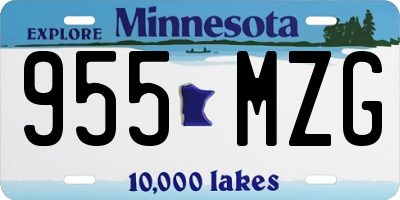 MN license plate 955MZG