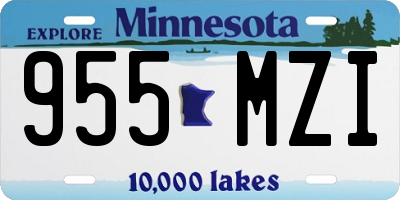 MN license plate 955MZI
