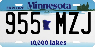MN license plate 955MZJ