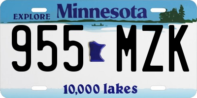 MN license plate 955MZK