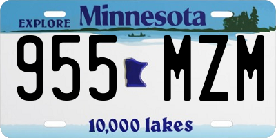 MN license plate 955MZM