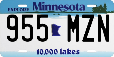 MN license plate 955MZN