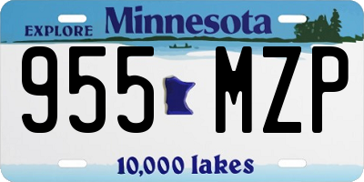 MN license plate 955MZP
