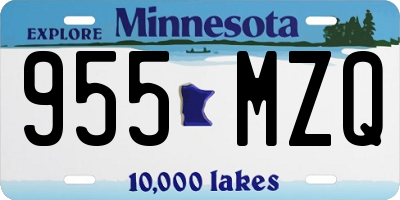 MN license plate 955MZQ