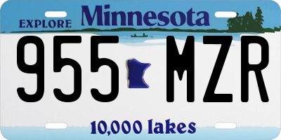 MN license plate 955MZR