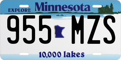 MN license plate 955MZS