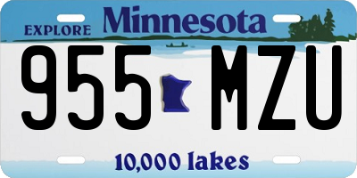MN license plate 955MZU
