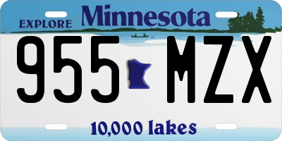 MN license plate 955MZX