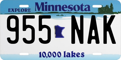 MN license plate 955NAK