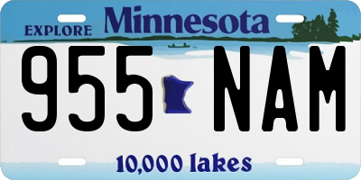 MN license plate 955NAM