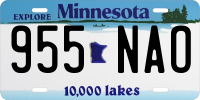 MN license plate 955NAO