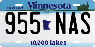 MN license plate 955NAS