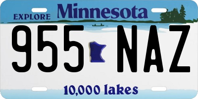 MN license plate 955NAZ