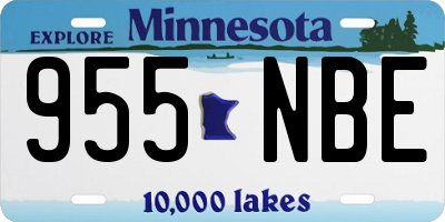 MN license plate 955NBE