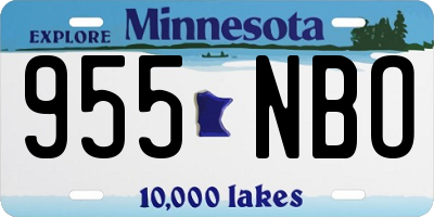 MN license plate 955NBO