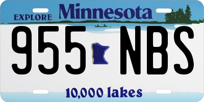 MN license plate 955NBS