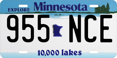 MN license plate 955NCE