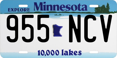 MN license plate 955NCV