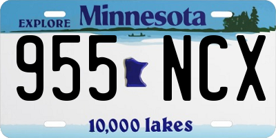 MN license plate 955NCX